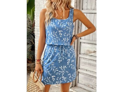 Šaty dámské modré letní krátké