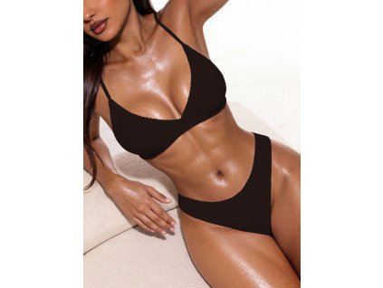 Plavky dámské hnědé dvoudílné