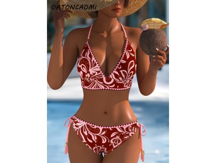 Plavky dámské červené dvoudílné