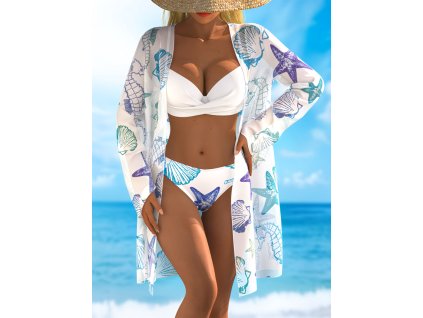 Plavky dámské bílé dvoudílné