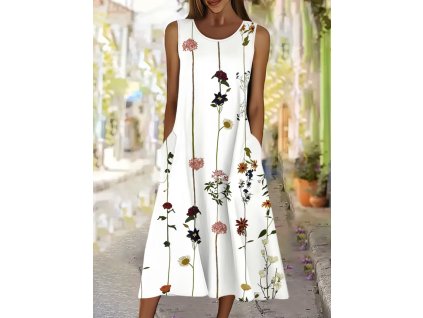 Šaty dámské bílé dlouhé letní