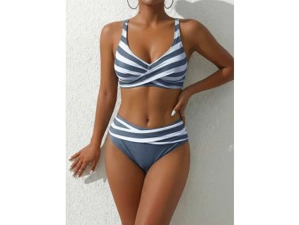 Plavky dámské bílé šedé dvoudílné