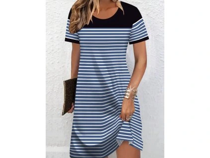Šaty dámské černé modré letní