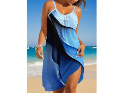 Šaty dámské modré letní