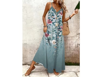 Šaty dámské zelené dlouhé