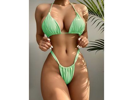 Plavky dámské zelené dvoudílné
