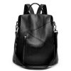 Dámský elegantní kožený černý batoh 2v1