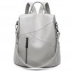 Dámský elegantní kožený šedý batoh 2v1