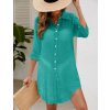 Dámské plážové košilové šaty tyrkysové