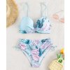 Dámské dvoudílné plavky s modrým vzorem