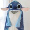 Stitch přikrývka s kapucí modrá