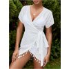 Šaty dámské bílé plažové na zavazování