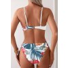 Dámské bílé dvoudílné plavky s květinovým vzorem
