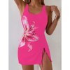 Šaty dámské růžové plážové se stahovací šňůrkou