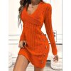 Dámské šaty oranžové pletené s výstřihem