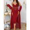 Noční košile dámská červená se županem