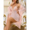Noční košile dámská růžová se županem