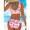 Dámské plavky bílé růžové dvoudílné