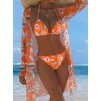 Plavky dámské oranžové dvoudílné