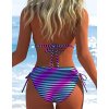 Dámské dvoudílné barevné pruhované plavky