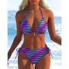 Dámské dvoudílné barevné pruhované plavky
