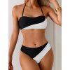 Plavky dámské černé bílé dvoudílné