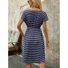 Dámské šaty modré pruhované letní