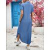 Dámské šaty modré letní dlouhé