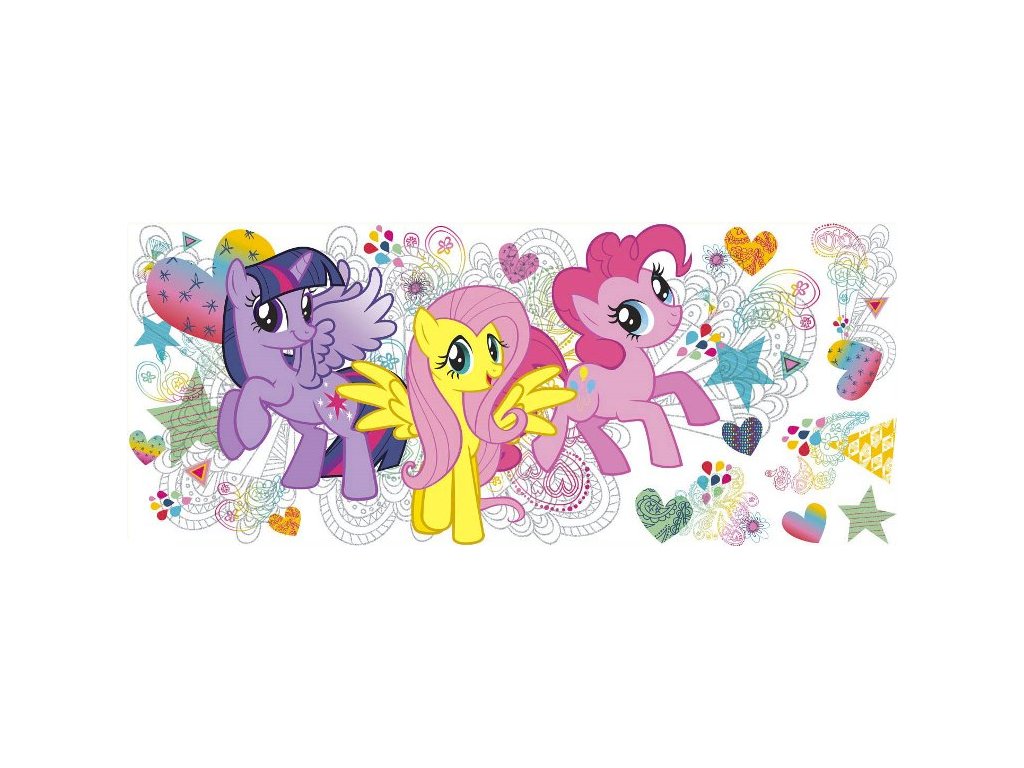 Samolepka na zeď My Little Pony Trio - 1 arch 46x102 cm | SUPER-HRACKY.CZ