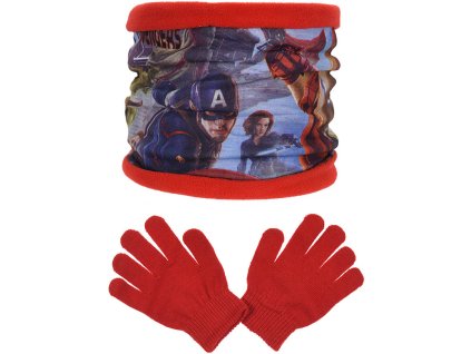 Zimní dětský set nákrčník a rukavice Avengers