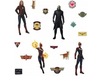 Samolepky na zeď Captain Marvel – RoomMates 17 ks