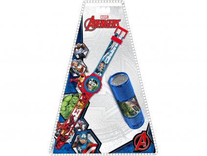 Dárková sada Avengers – digitální hodinky & LED baterka