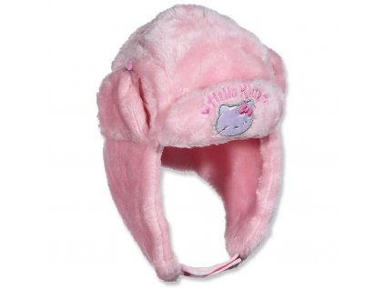 Dětská zimní čepice ušanka Hello Kitty – chlupatá