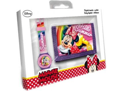 Dětská peněženka a hodinky Minnie Mouse dárkový set