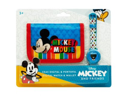 Dětská peněženka a hodinky Mickey Mouse