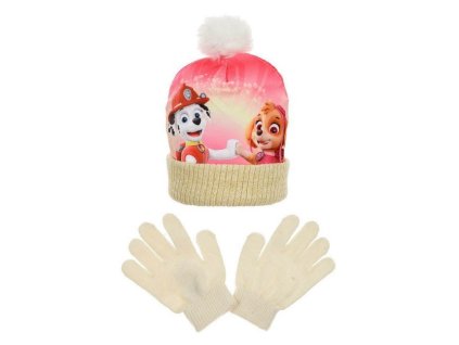 Dívčí zimní sada Tlapková patrola – Skye & Marshall (čepice a rukavice)