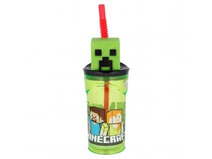 Minecraft 3D kelímek Creeper s brčkem