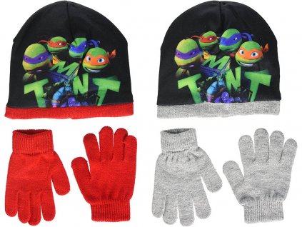 Dětská zimní sada Želvy Ninja (TMNT) – čepice a rukavice