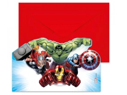 Párty pozvánky Marvel Avengers – 6 ks