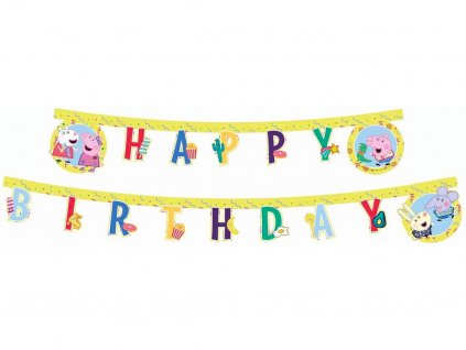 nápis happy birthday Prasátko Peppa
