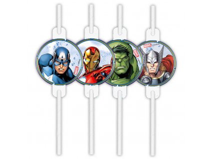 Papírová brčka Avengers – Marvel 4 ks
