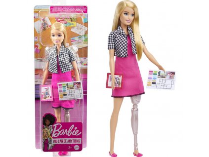 Barbie panenka návrhářka interiérů s protézou 29 cm