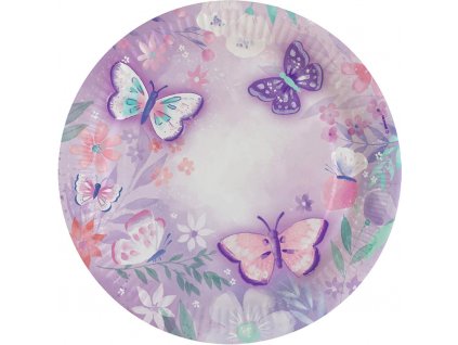 papírové talíře motýlci