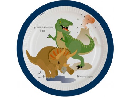 papírové talíře dinosauři