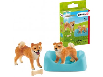 Schleich Shiba Inu štěně s matkou 42479