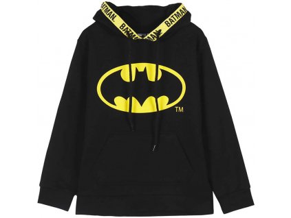 Batman dětská mikina s kapucí černá – bavlněná