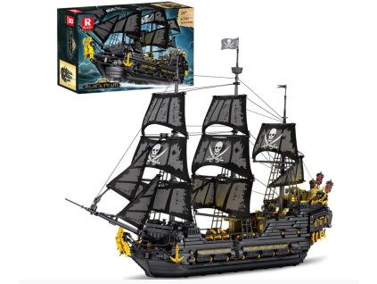 Luxusní model pirátské lodě Black Pearl s černými plachtami – sada obsahuje 4708 dílků.