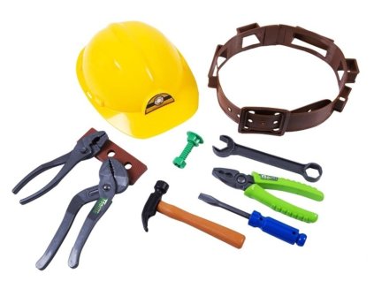 Malý stavební dělník s pásem