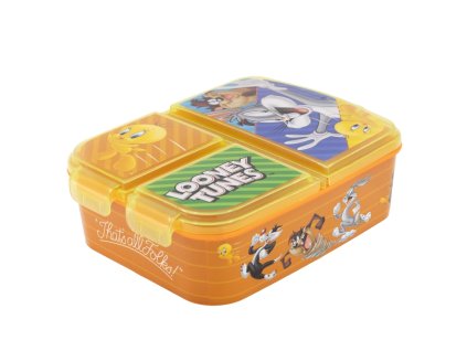 Dětský svačinový box Bugs Bunny – dělený, Looney Tunes, plastový, bez BPA