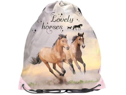 Sáček na přezůvky a tělocvik Lovely Horses 45 × 34 cm